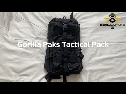 Gorilla Paks™ Small 30L Military Tactical Backpack (Black) Assault 3 Day Pack Army Molle Bag Backpacks Rucksack - Hunting, Hiking.